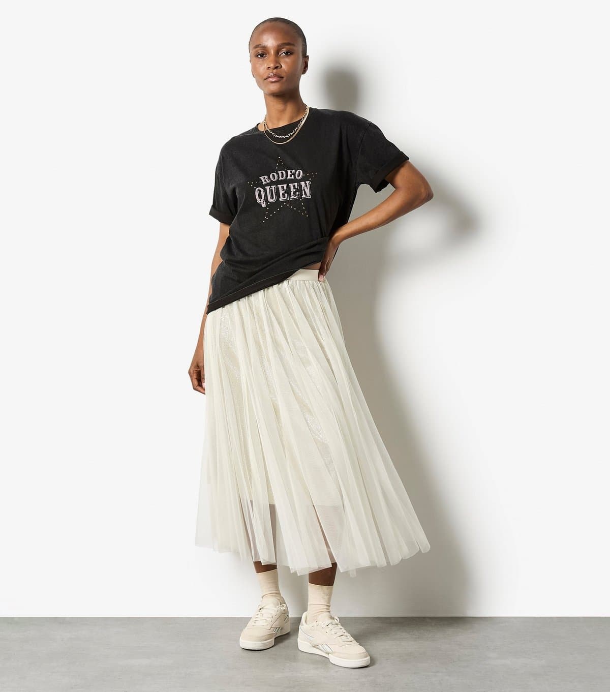 Apricot Women's Stone Sparkle Mesh Tulle Skirt Apricot New Look