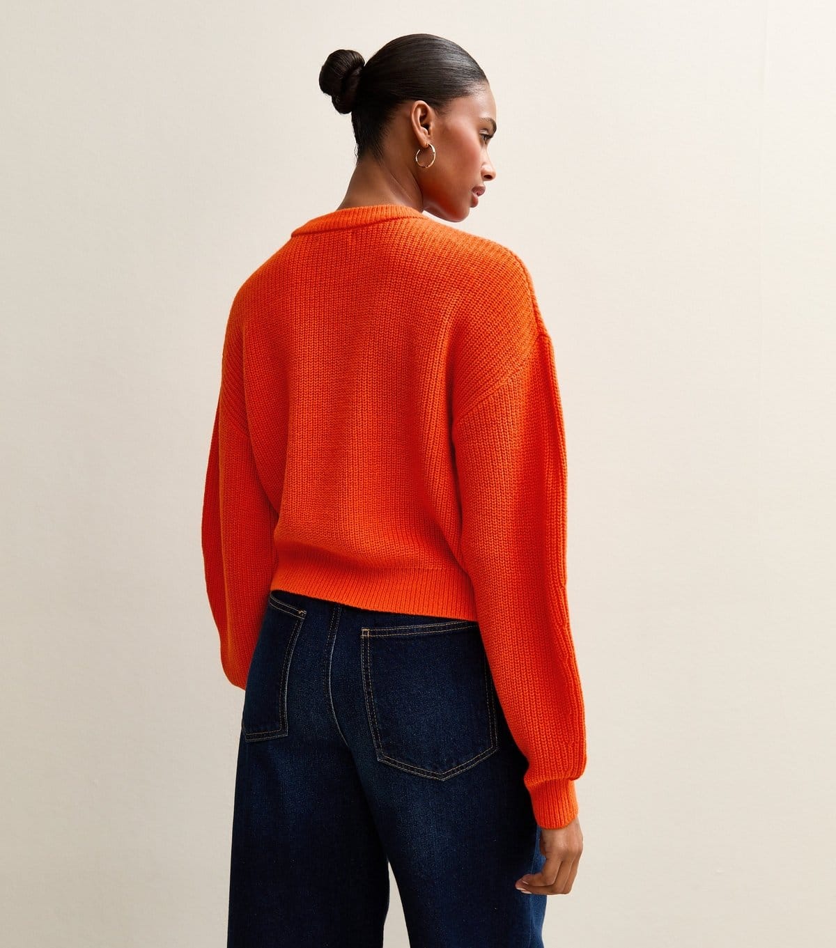 New Look Women's Orange Ribbed Crew Neck Knit Jumper New Look - 4