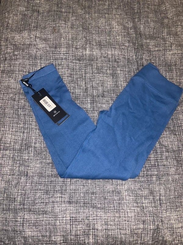 Bo+Tee Bo + Tee Blue Ribbed Leggings