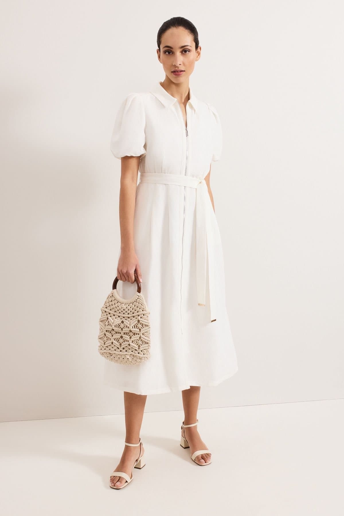 Phase Eight Phase Eight Women's Carlotta Linen Shirt Dress in Warm White