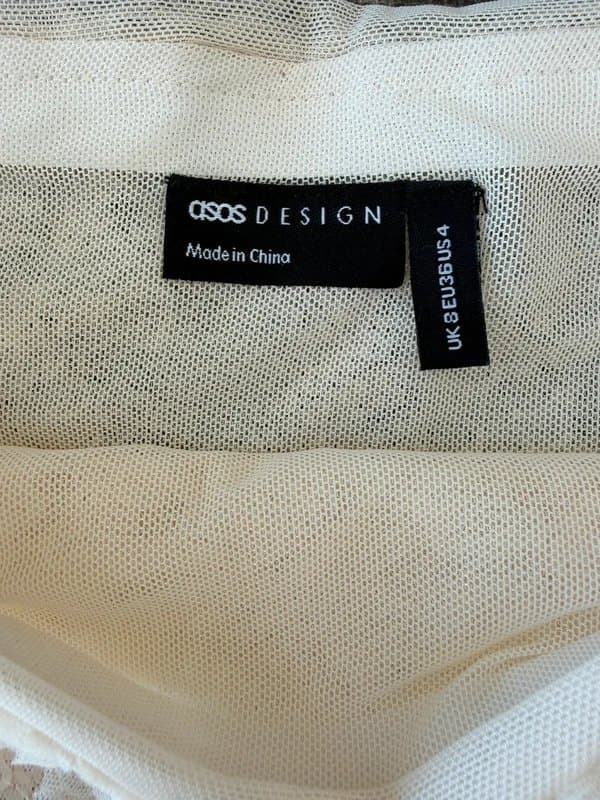 ASOS Design ASOS design sequin mesh mini skirt in ivroy