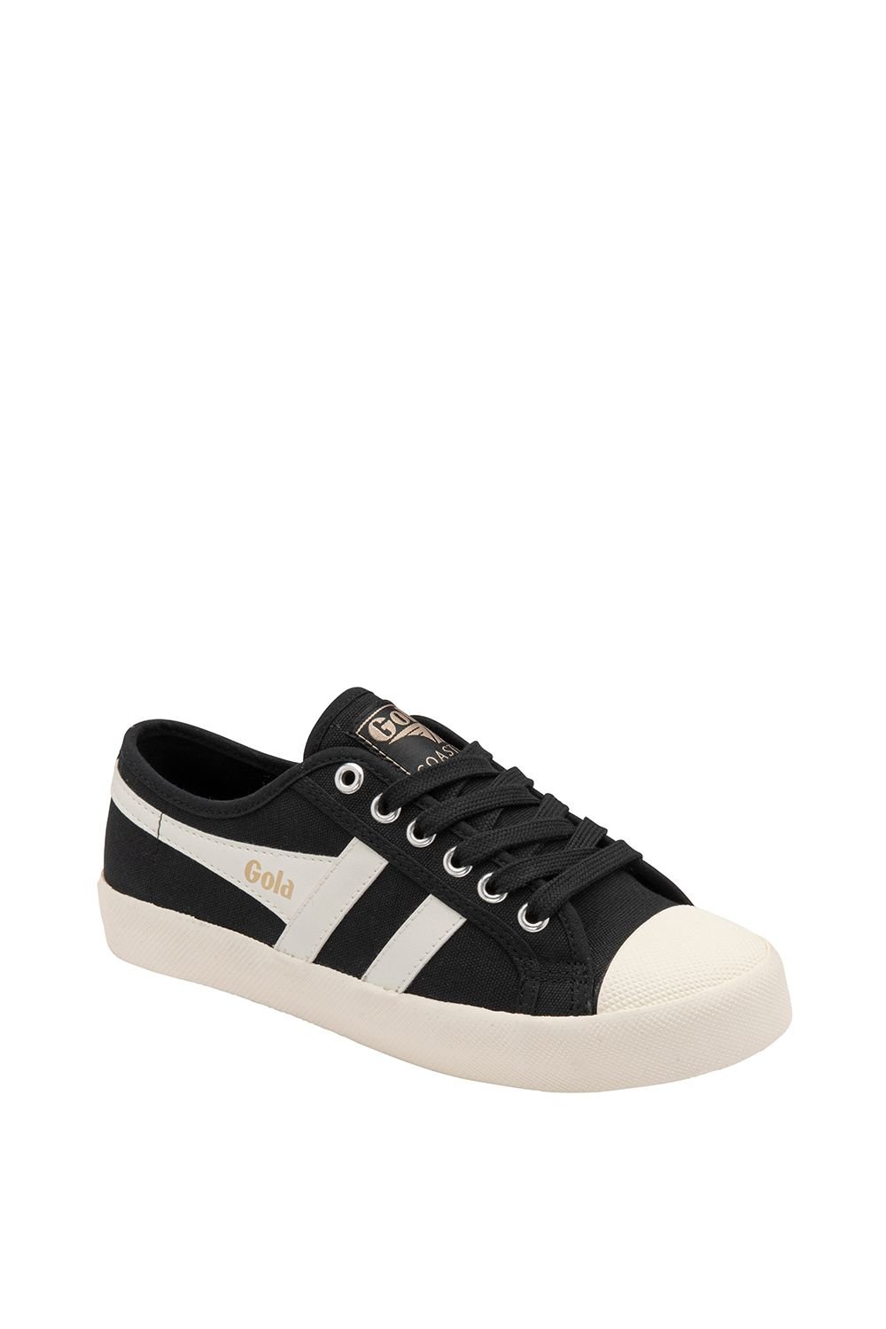 Gola Gola Women's 'Coaster' Canvas Lace-Up Trainers in Black - 1