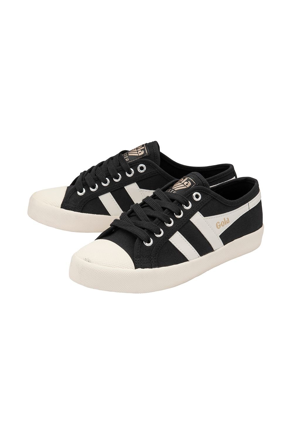 Gola Gola Women's 'Coaster' Canvas Lace-Up Trainers in Black - 3