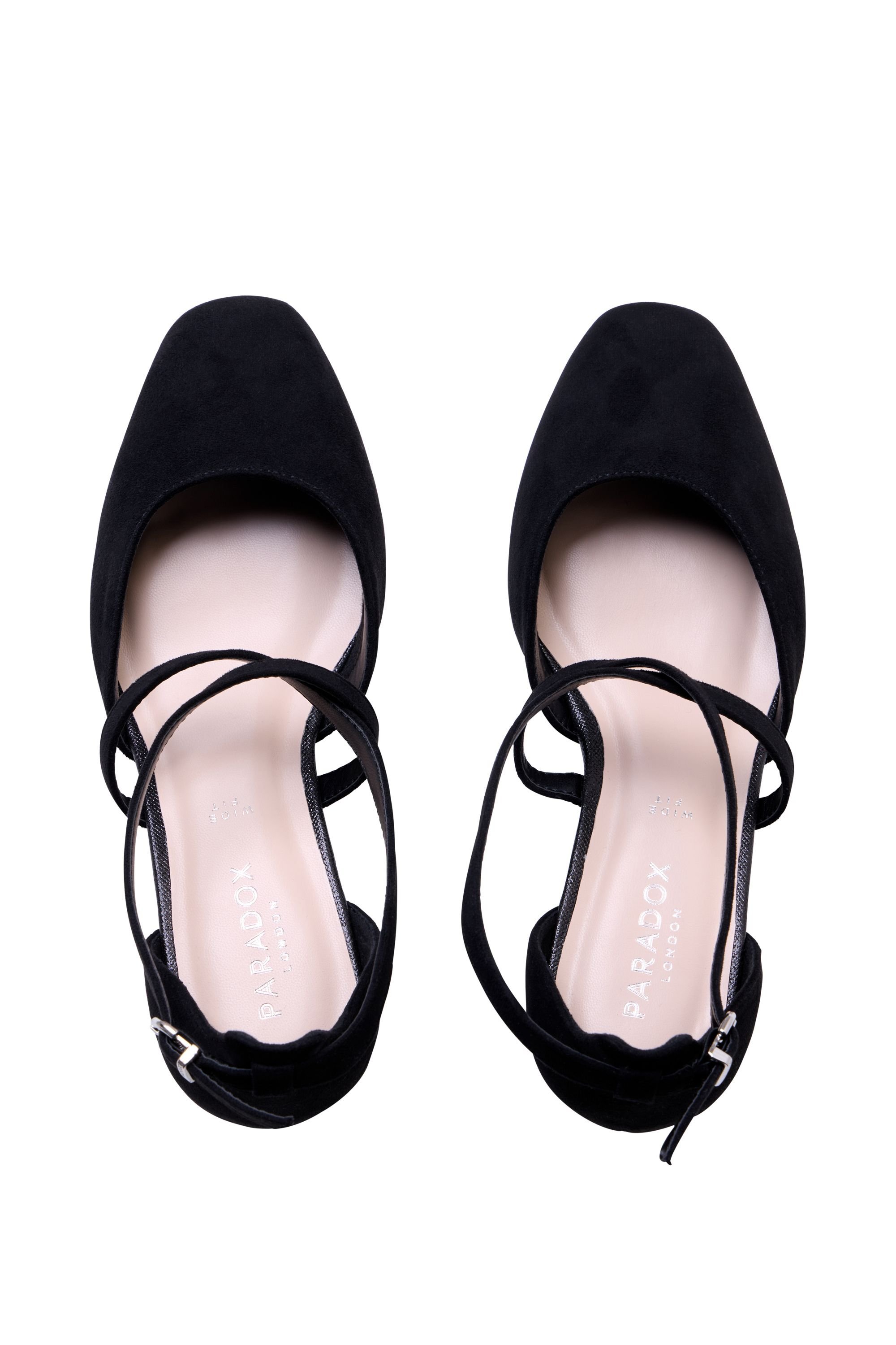 Paradox London Paradox London Women's Gemma' Wide Fit Cross Front Low Heel Shoes in Black - 3