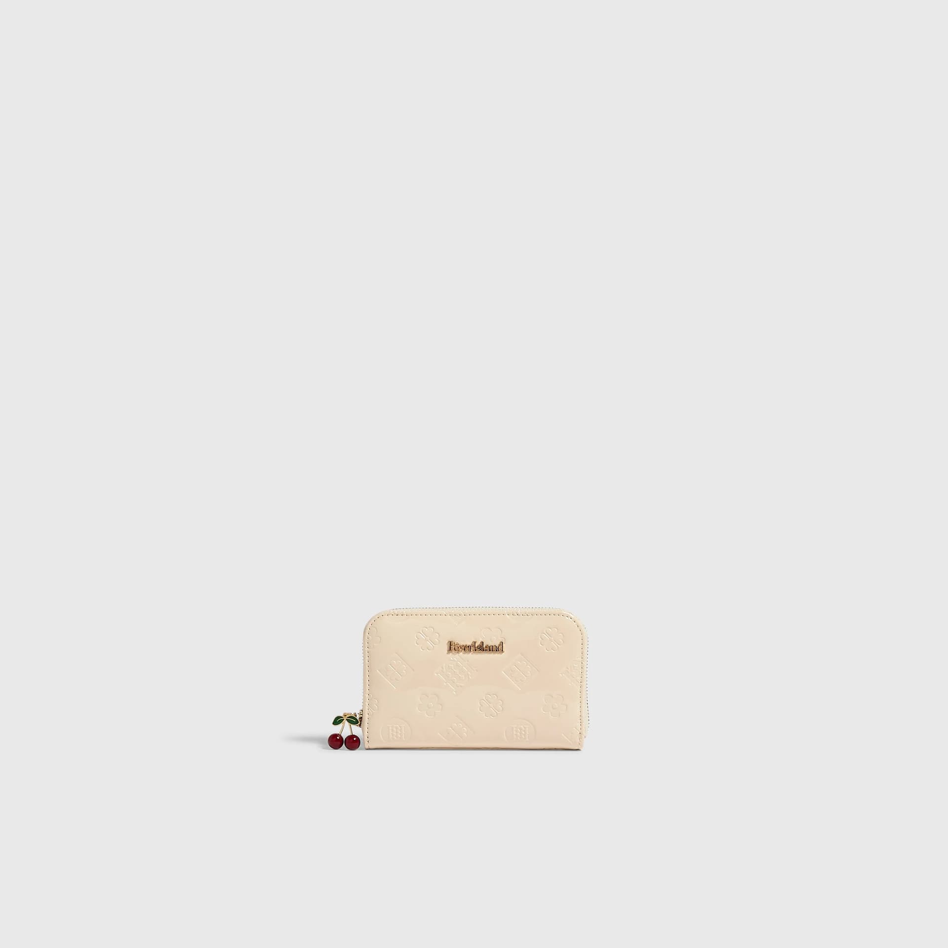 River Island River Island Womens Cream Patent Monogram Medium Embossed Purse