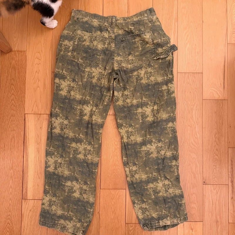 ASOS ASOS Design Khaki Acid Wash Cargo Trousers | UK 12 | New Without Tags