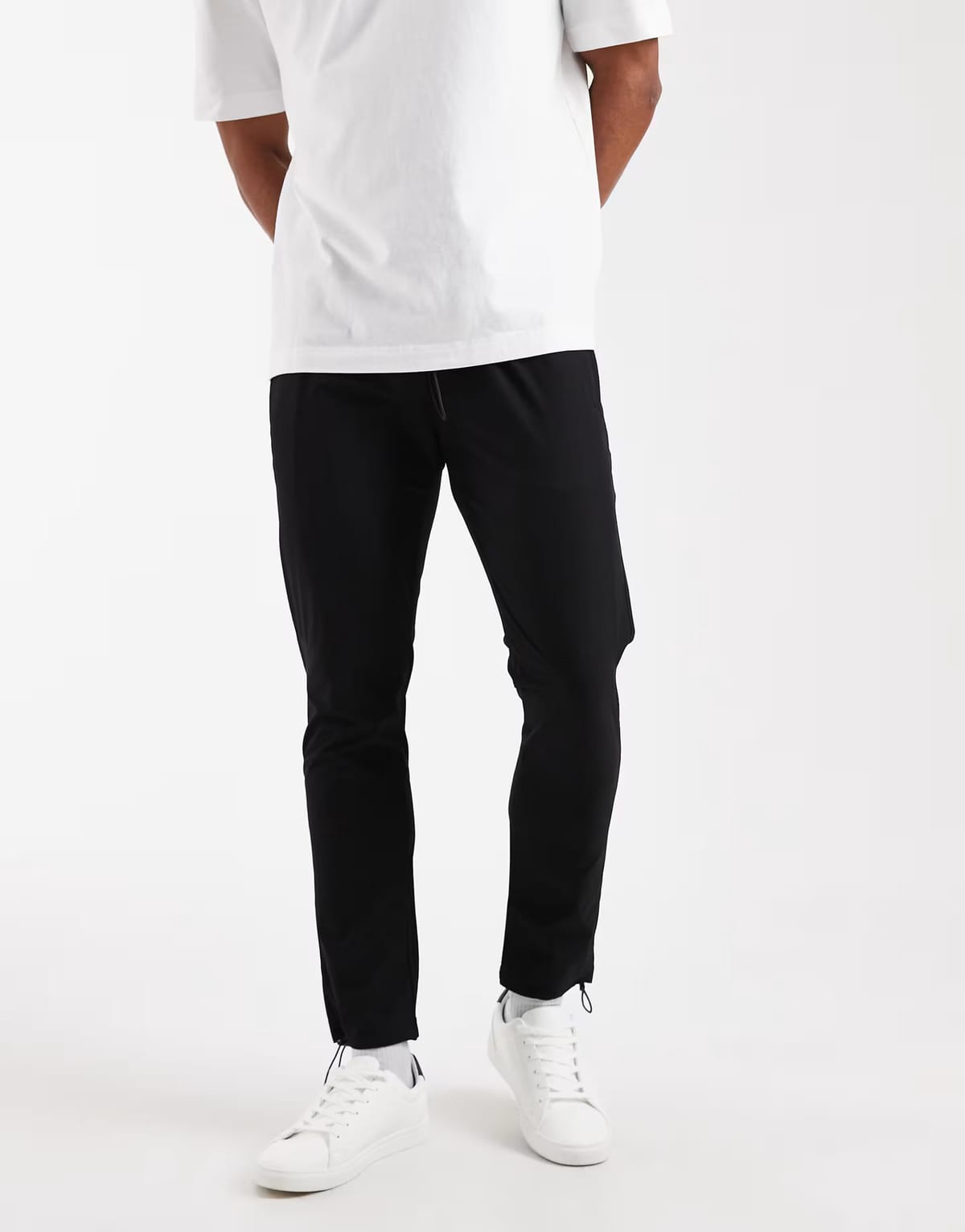 ASOS CAPO premium technical nylon slim trousers in black - 1