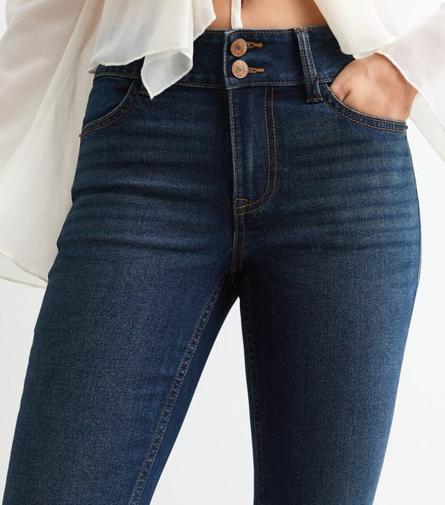 New Look Women's Navy Double Waistband Flared Jeans New Look - 2