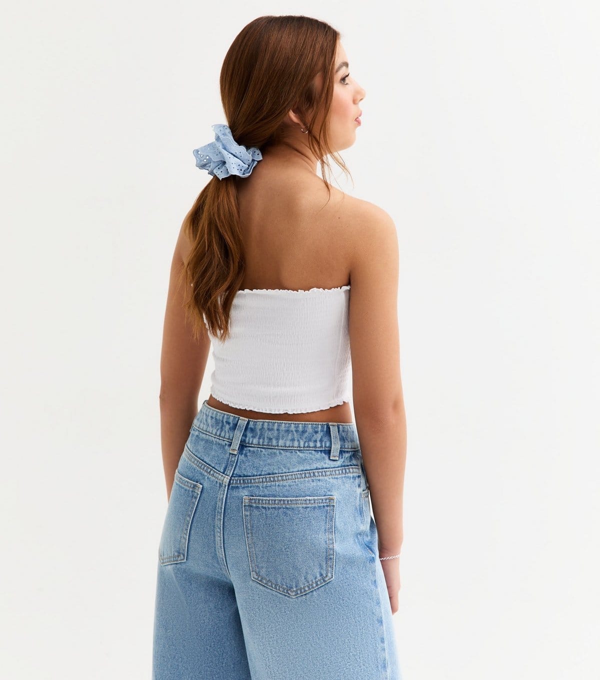 New Look Girls' White Shirred Bandeau Top New Look - 4