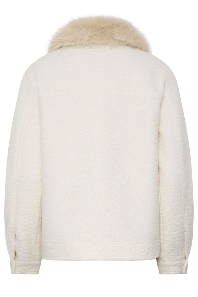 Long Tall Sally Long Tall Sally Women's Tall Faux Fur Coat in Ivory - 3
