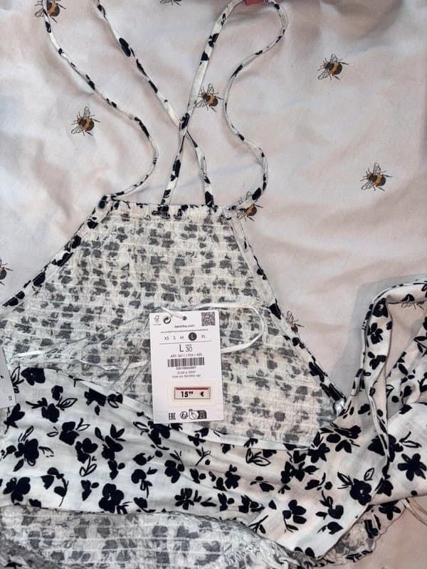 Bershka halter-neck tie crop top