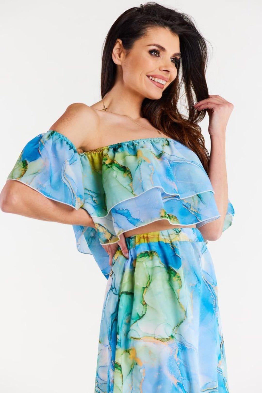 Love Lace Love Lace Women's Short Chiffon Blouse With Ruffle Sleeves - 4