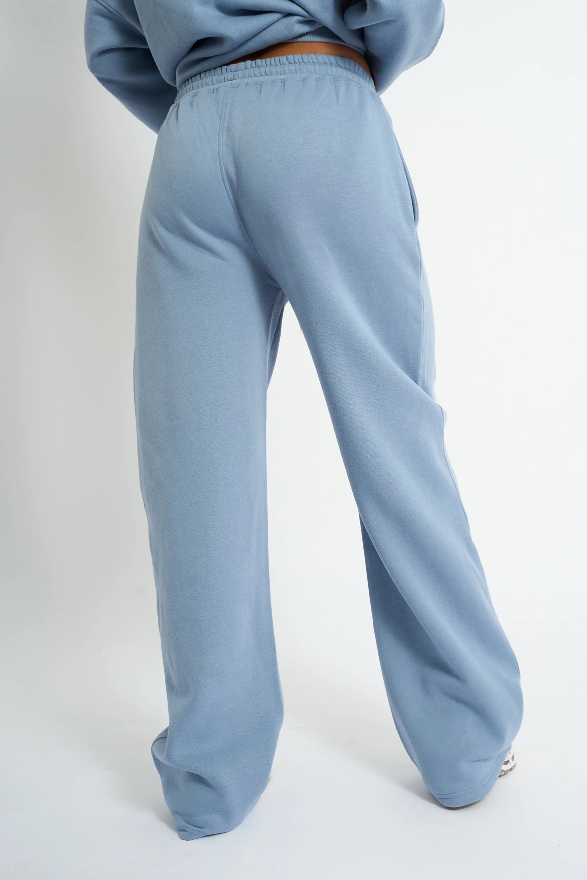 Kaiia Kaiia Logo Wide Leg Joggers Vintage Blue - 3