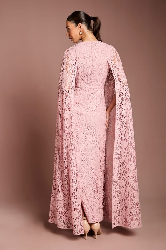 Coast Coast Women's Lace Cape Gown in Blush - 3