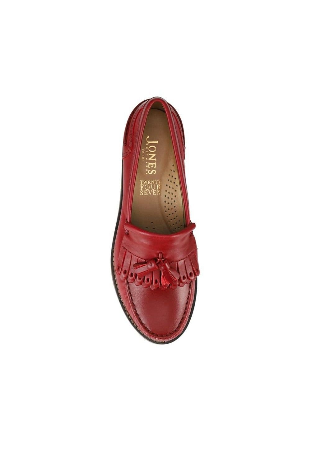 Jones Bootmaker Jones Bootmaker Women's Paolina Smart Leather Moccasins in Red - 4