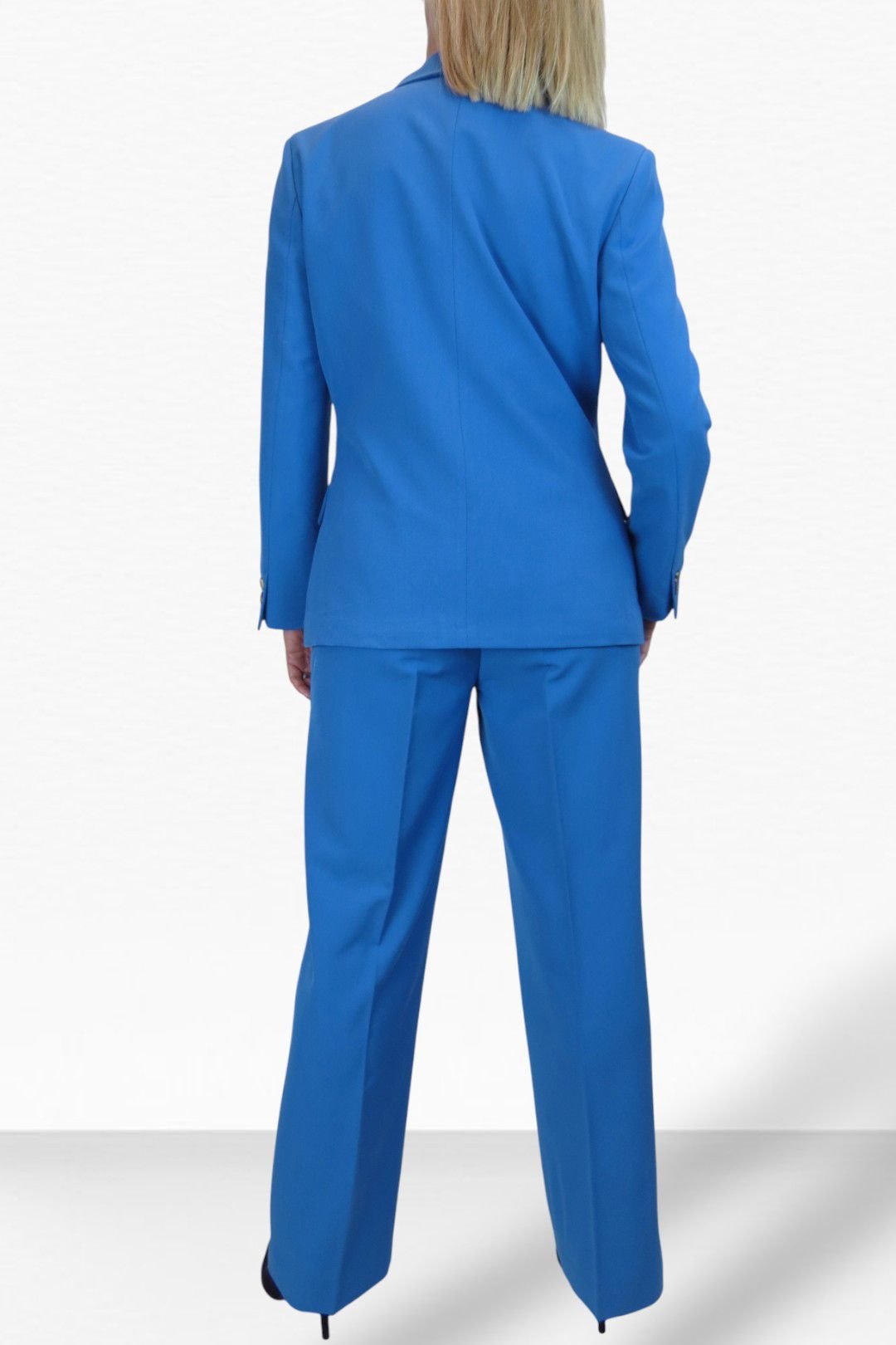 Paulo Due Paulo Due Women's 2 Piece Tailored Trouser Suit in Blue - 2