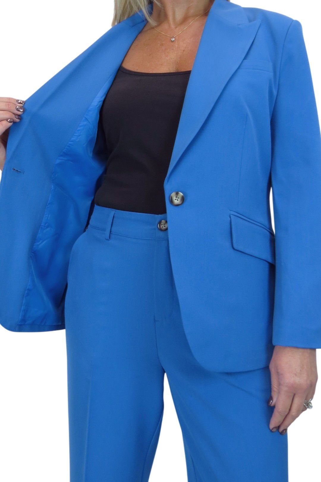 Paulo Due Paulo Due Women's 2 Piece Tailored Trouser Suit in Blue - 4