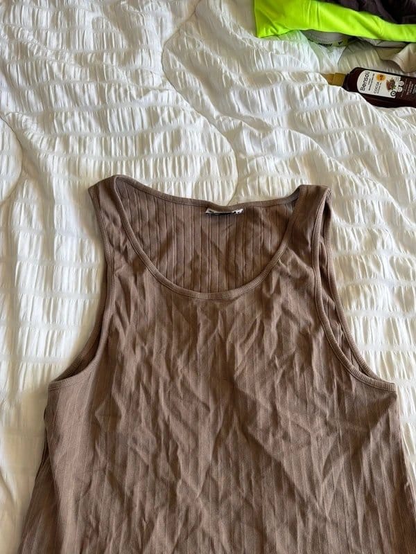ASOS Men's Light Brown Ribbed Vest
