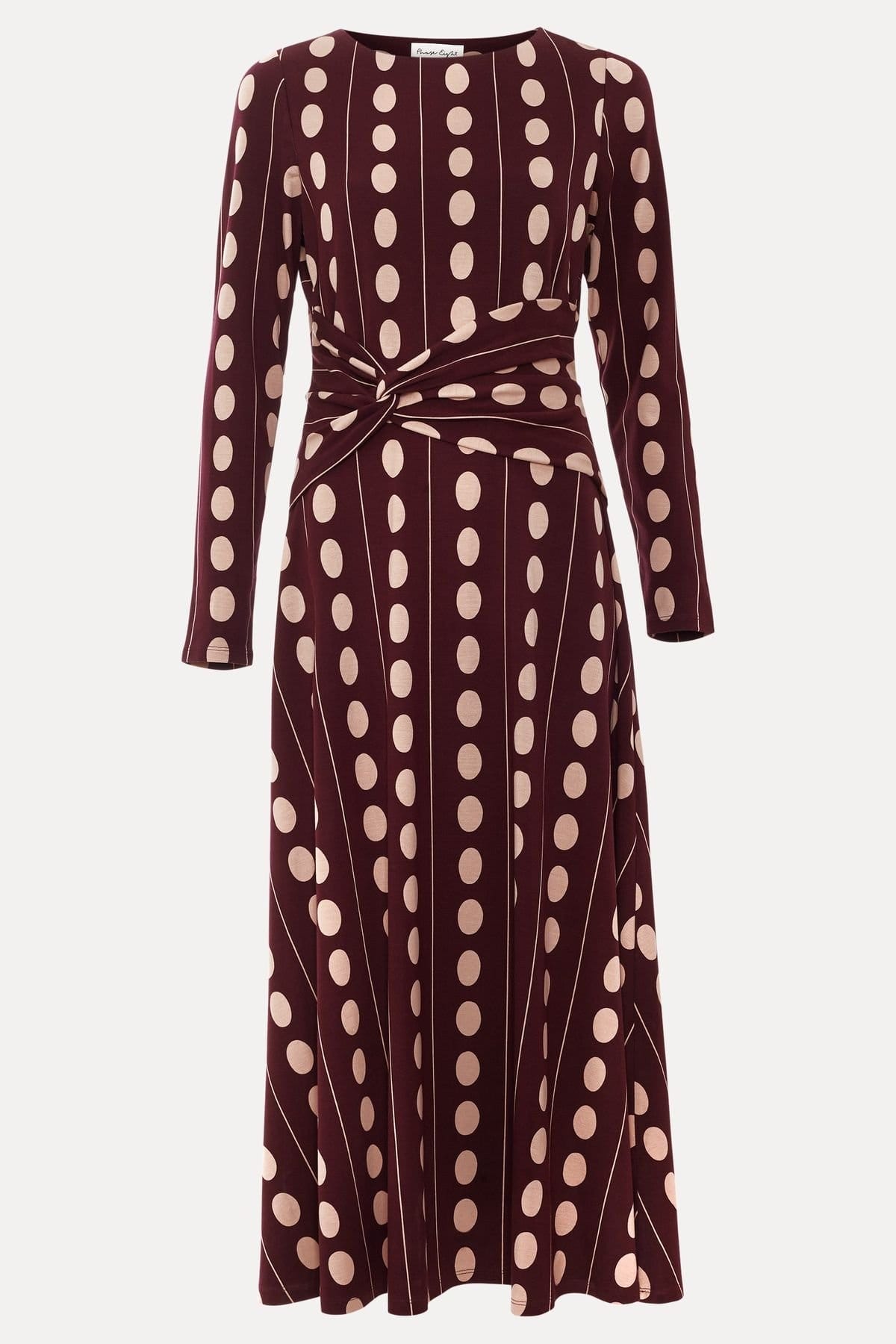Phase Eight Phase Eight Women's Petite Eugenie Polka Dot Midi Dress in Maroon - 4