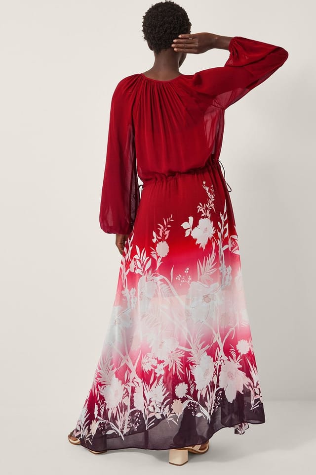 Monsoon Monsoon Women's Lilian Floral Print Ombr� Maxi Dress Red - 2