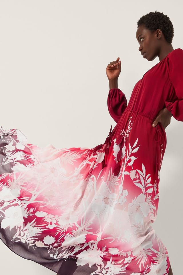 Monsoon Monsoon Women's Lilian Floral Print Ombr� Maxi Dress Red - 3