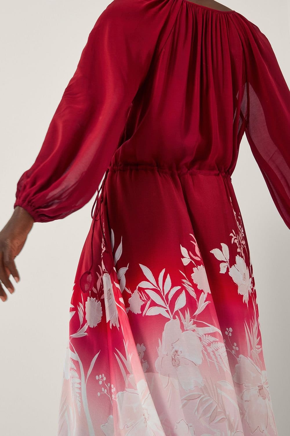 Monsoon Monsoon Women's Lilian Floral Print Ombr� Maxi Dress Red - 4