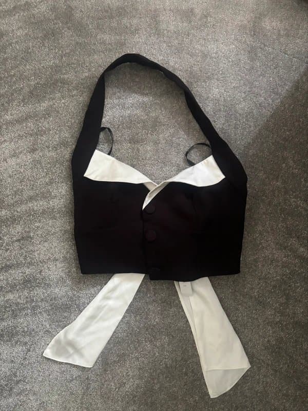 ASOS Black halter neck crop top