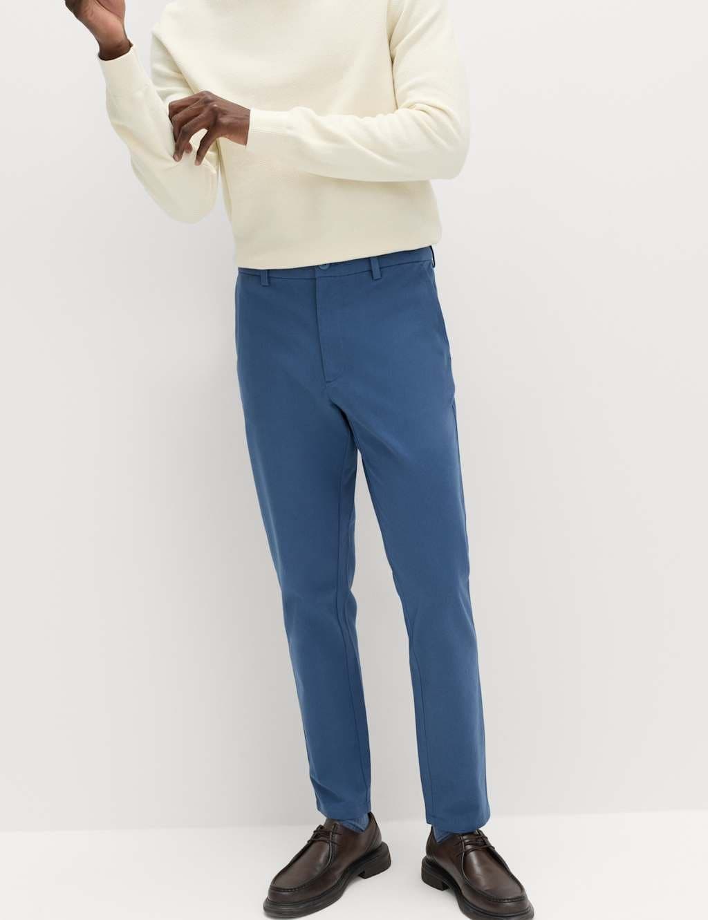 Marks & Spencer M&S Chambray Slim Fit Twill Chinos