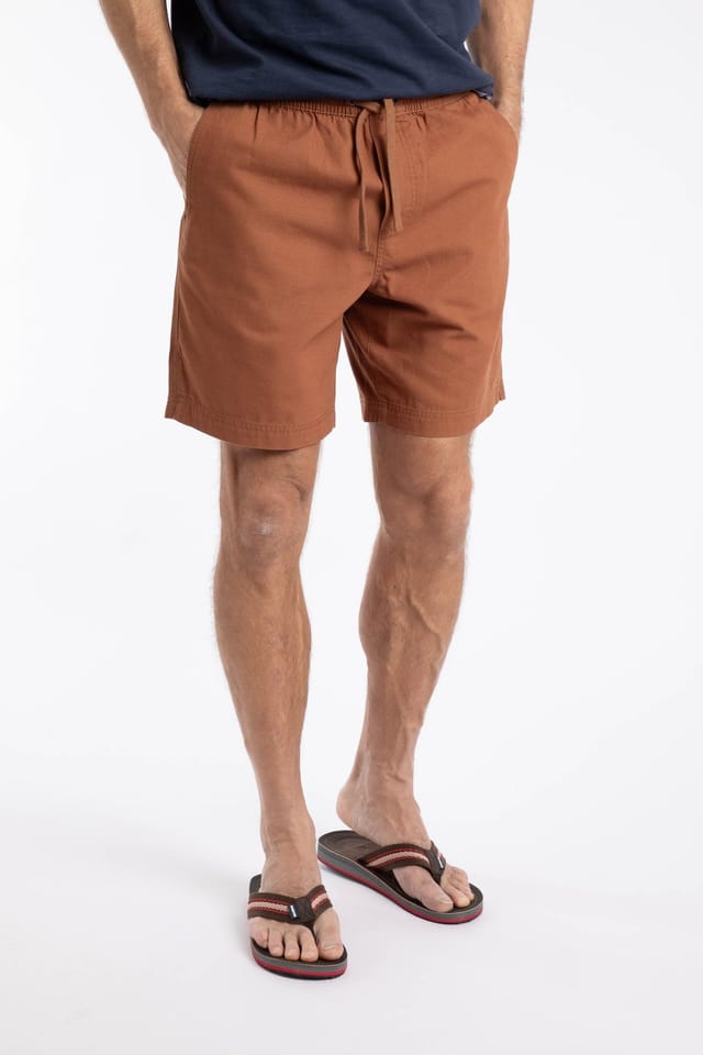 Weird Fish Weird Fish Men's Weston Canvas Shorts in Burnt Orange - 3