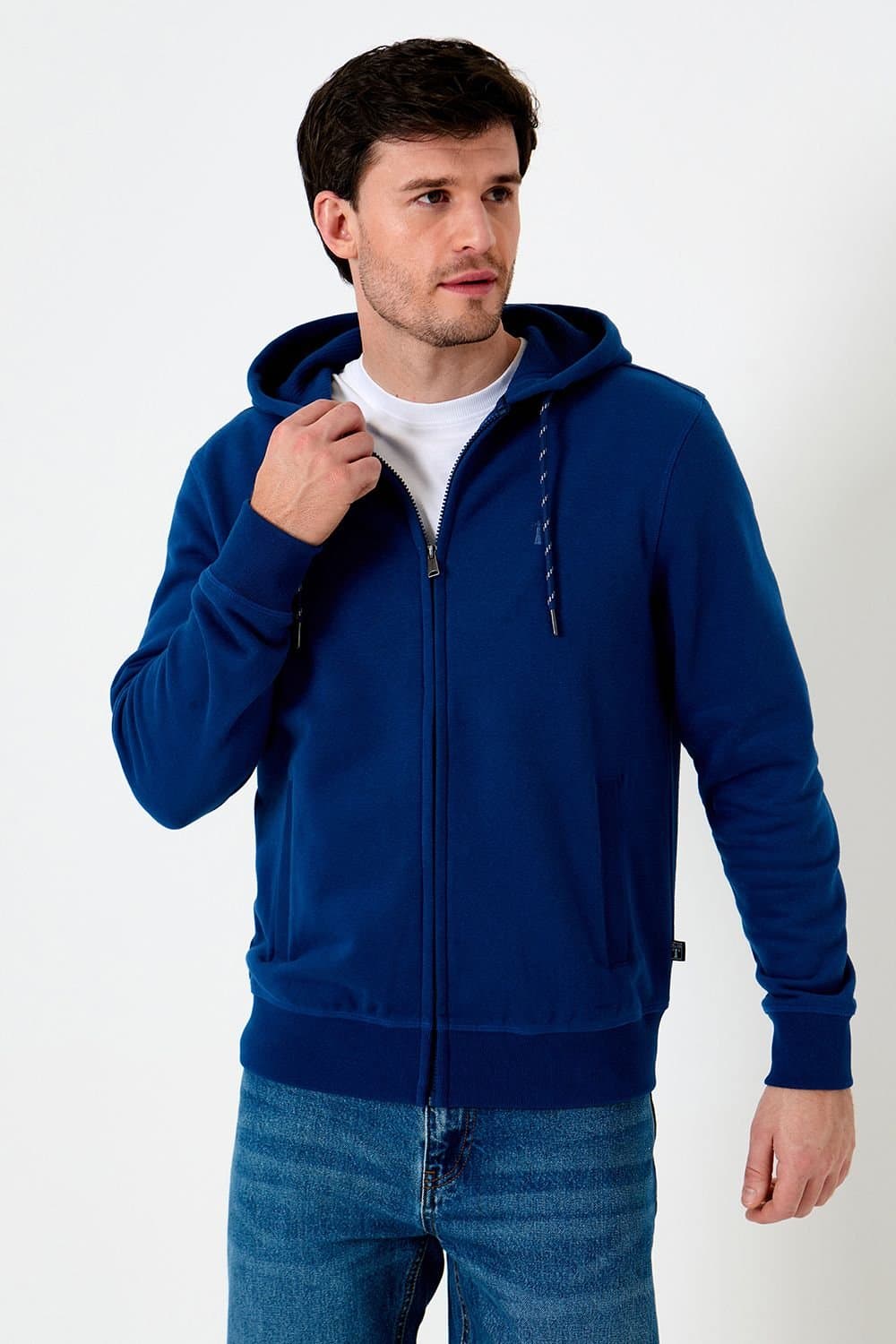 Saltwell Saltwell Men's Zip Through Hoodie in Indigo