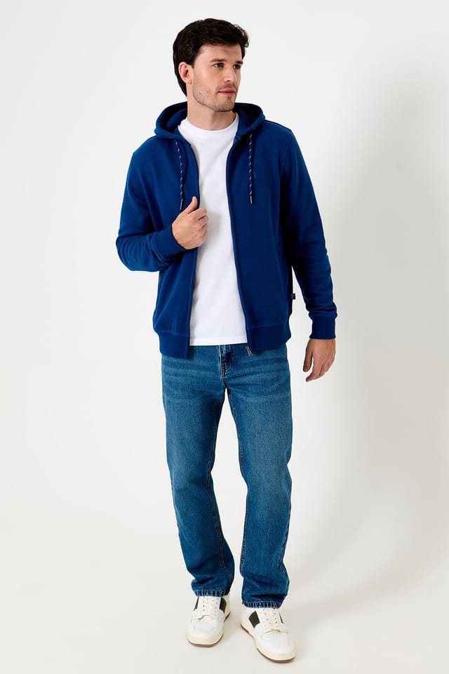 Saltwell Saltwell Men's Zip Through Hoodie in Indigo - 3