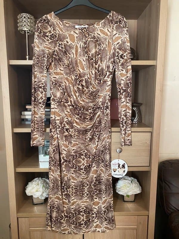LK Bennett 🐆 Vintage L.K. Bennett Silk Blend Animal Print Dress | Size 14 | Y2K|Mob Wife