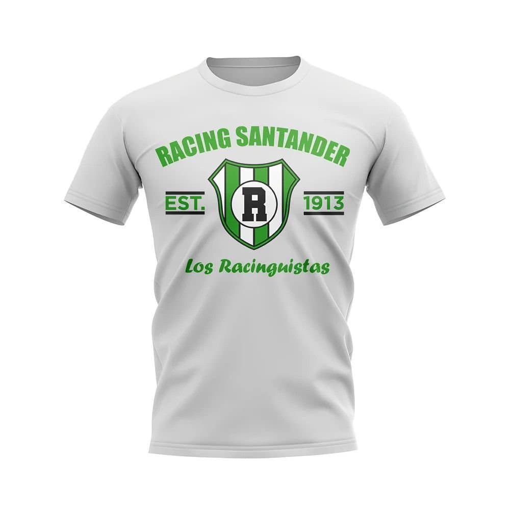 Racing Santander Racing Santander Men's Mens Established Football T-Shirt in White