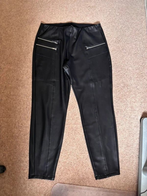 New Look New look - zip detail black leather look leggings