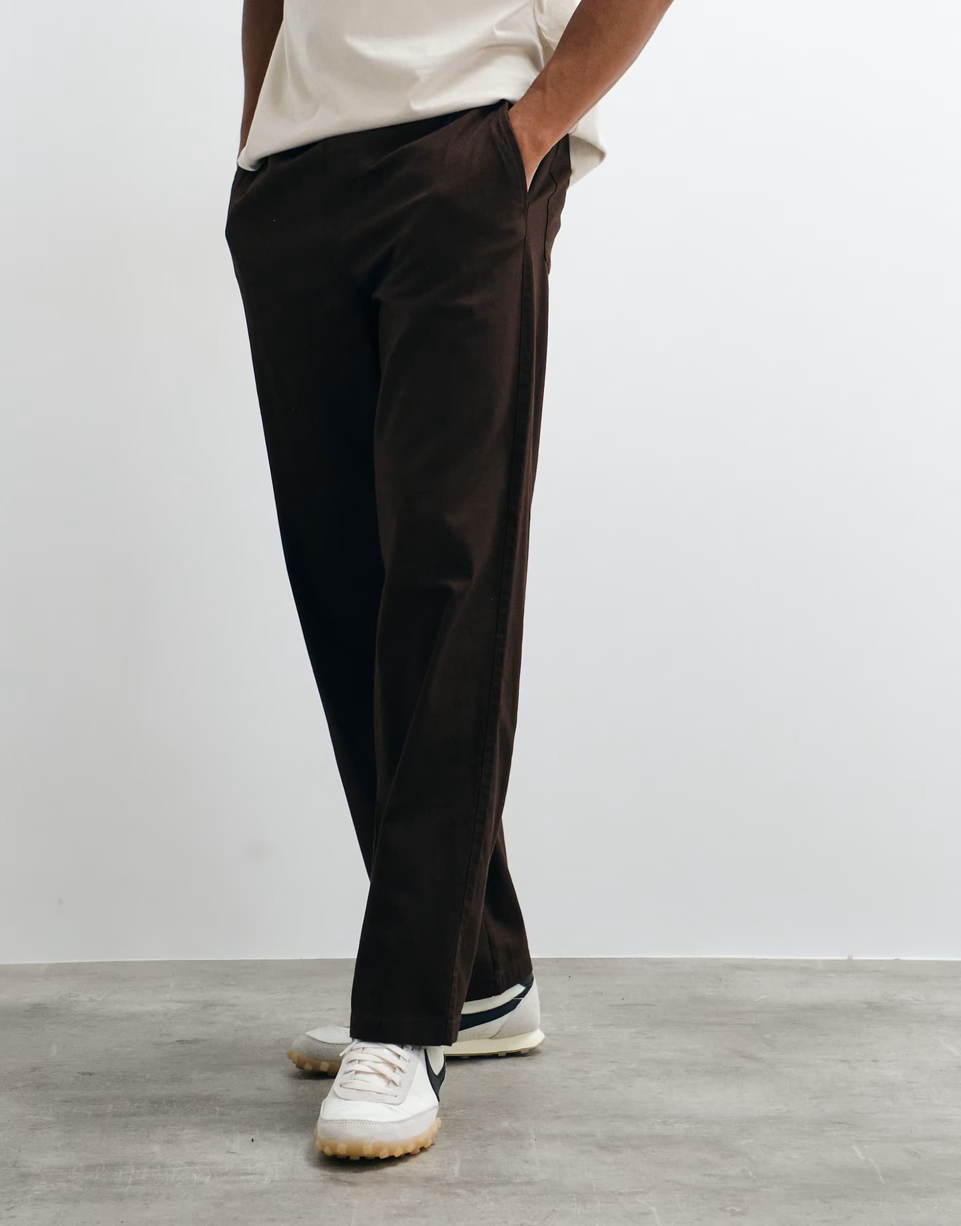 ASOS ONLY & SONS Fade loose fit cotton trouser in chocolate