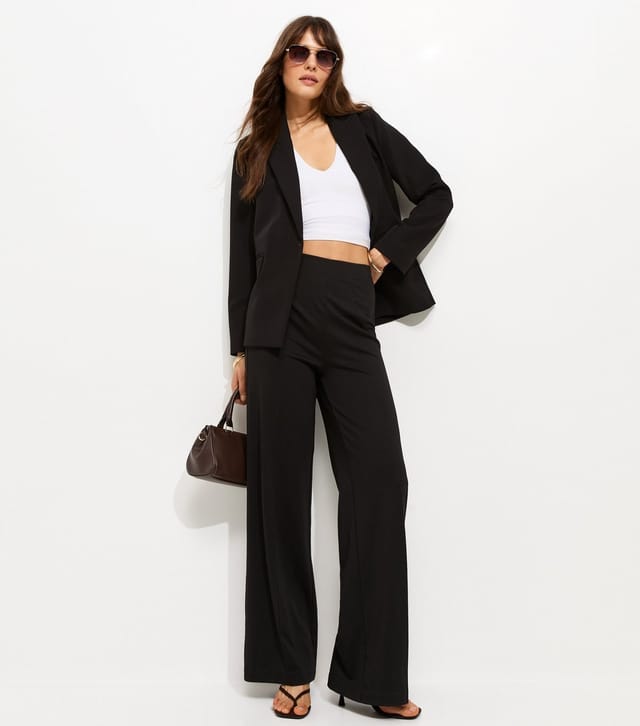New Look Women's Tall Black Jersey Wide Leg Trousers New Look - 3