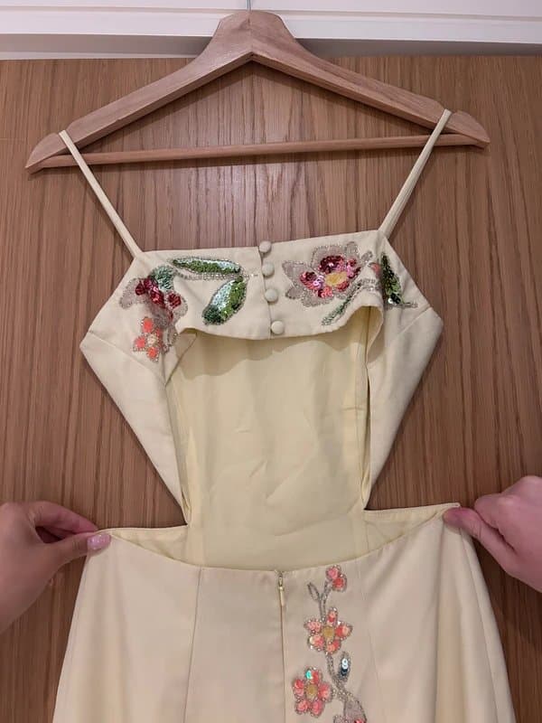 ASOS ASOS Edition Pale Yellow Embellished Dress