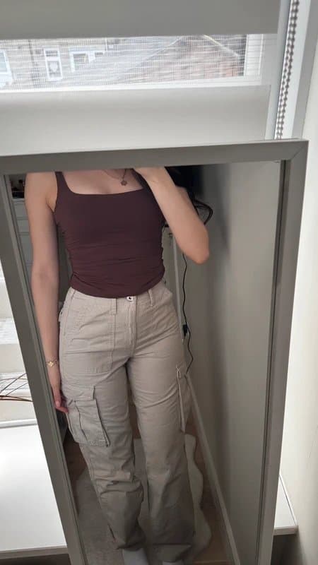 Bershka Bershka beige cargo pants