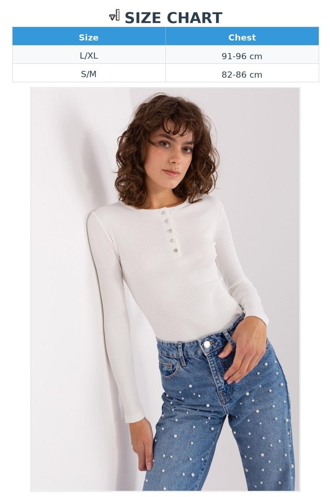 Love Lace Love Lace Women's Striped Cotton Button Blouse With Zircon in White - 4