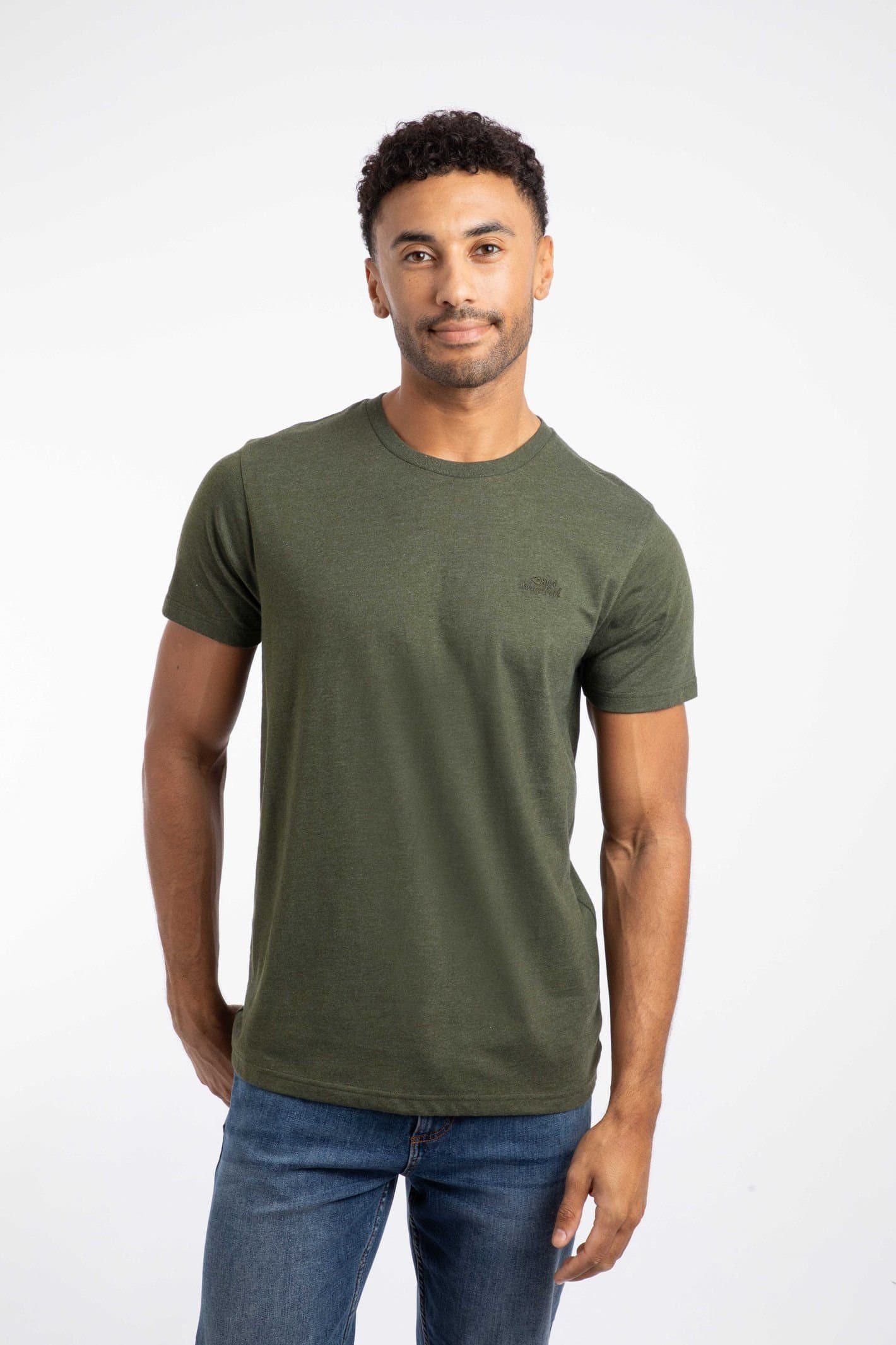 Weird Fish Weird Fish Men's Hooked Branded T-Shirt in Dark Green