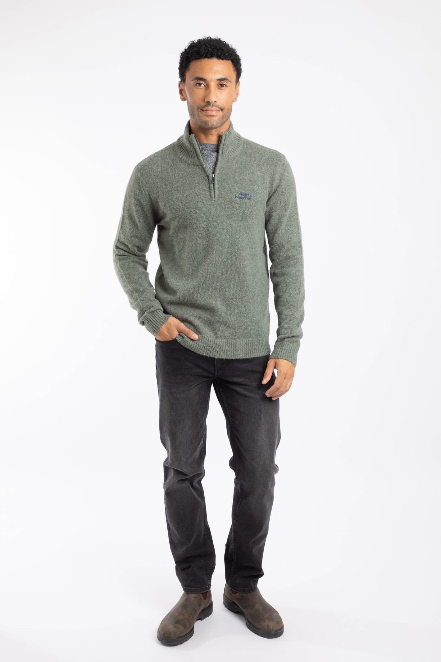 Weird Fish Weird Fish Men's Altwood 1/4 Zip Jumper in Mid Grey