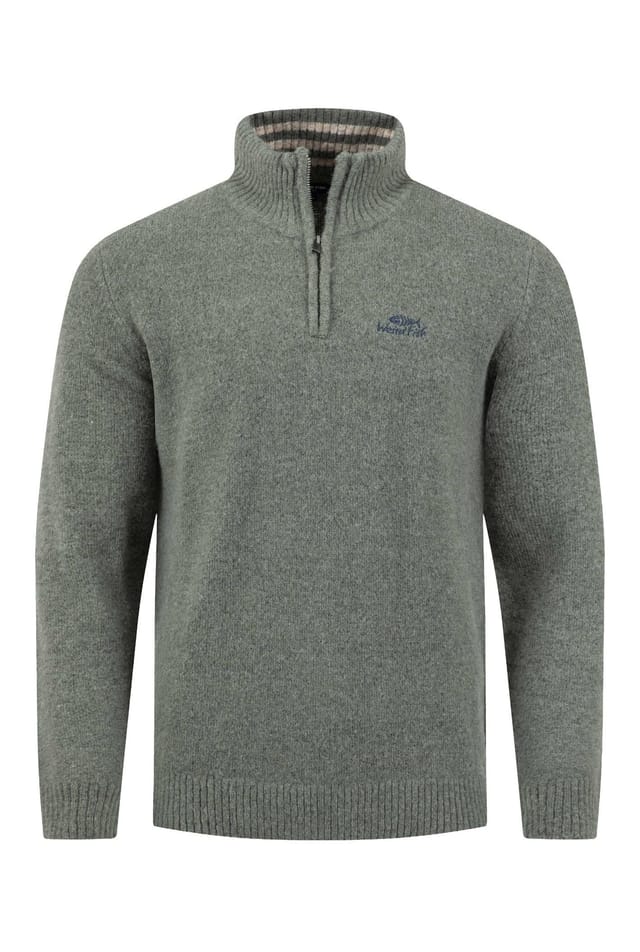 Weird Fish Weird Fish Men's Altwood 1/4 Zip Jumper in Mid Grey - 2