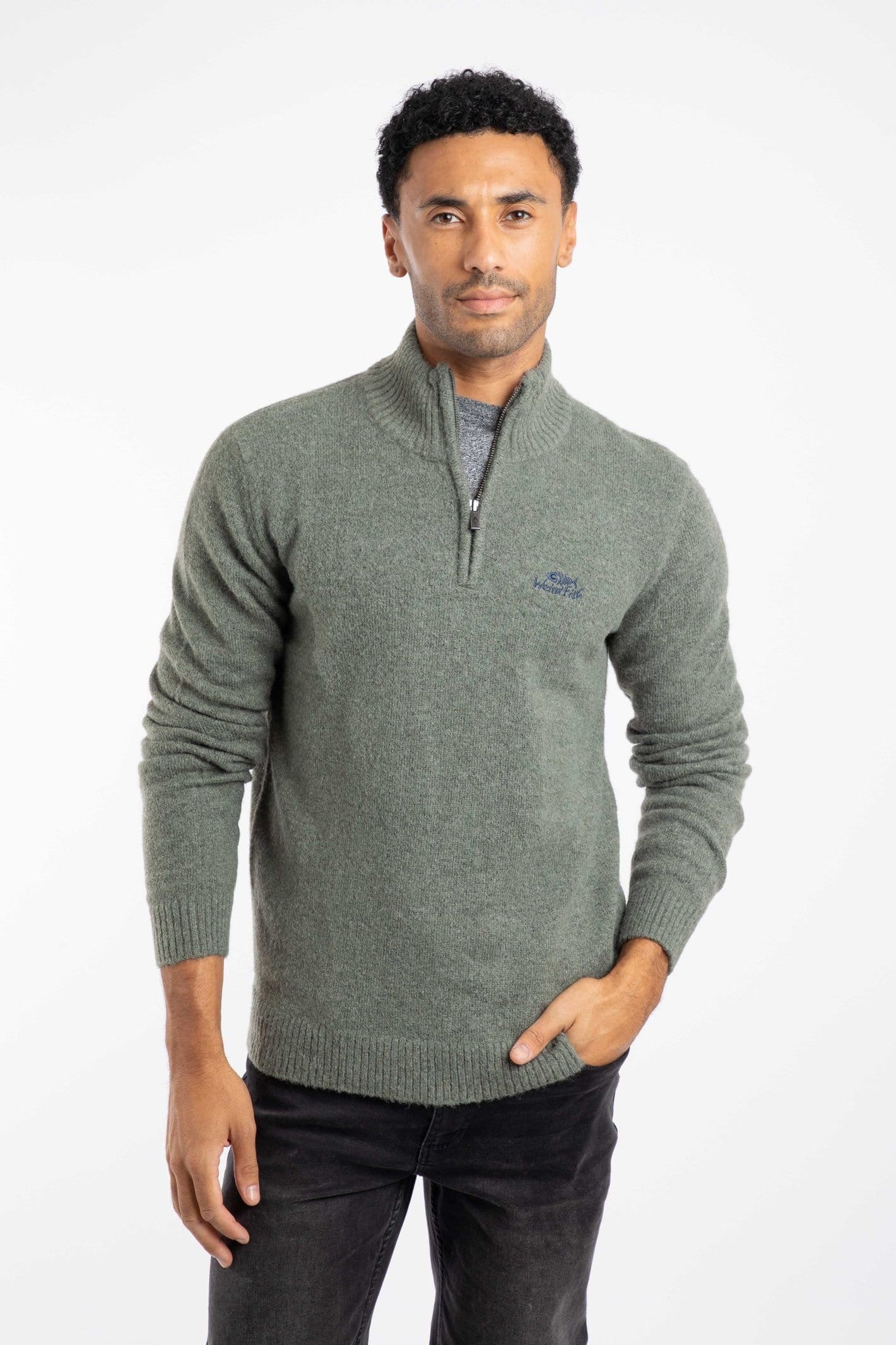 Weird Fish Weird Fish Men's Altwood 1/4 Zip Jumper in Mid Grey - 4