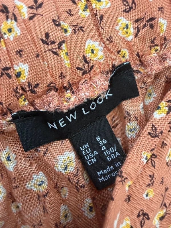 New Look Rust Floral Tiered Midi Skirt – UK 8