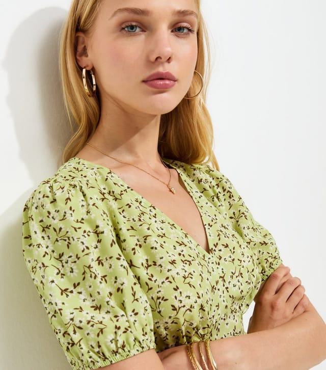 New Look Women's Yellow Floral Short Sleeve Mini Dress New Look - 3