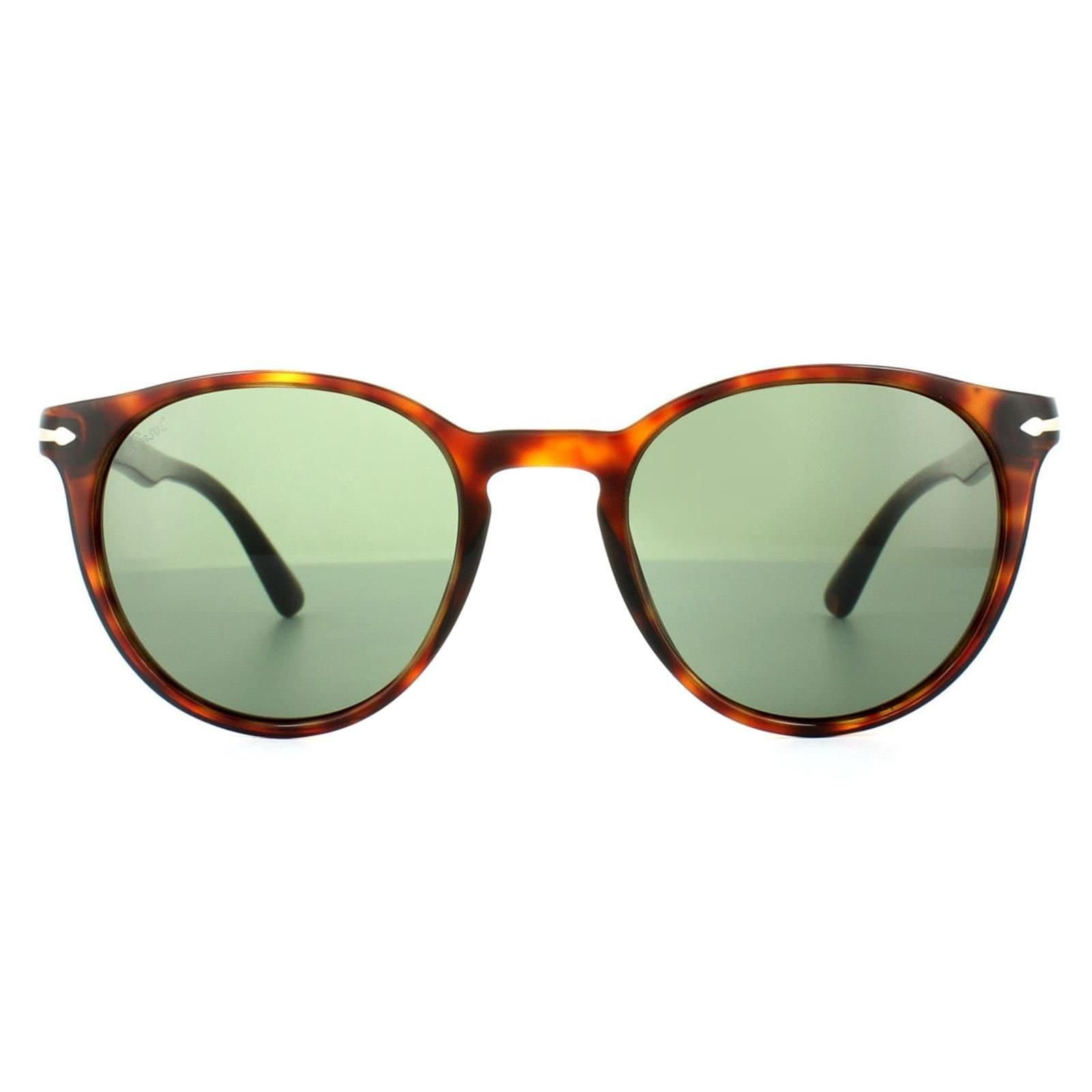 Persol Persol Men's Round Havana Grey Green Sunglasses in Brown