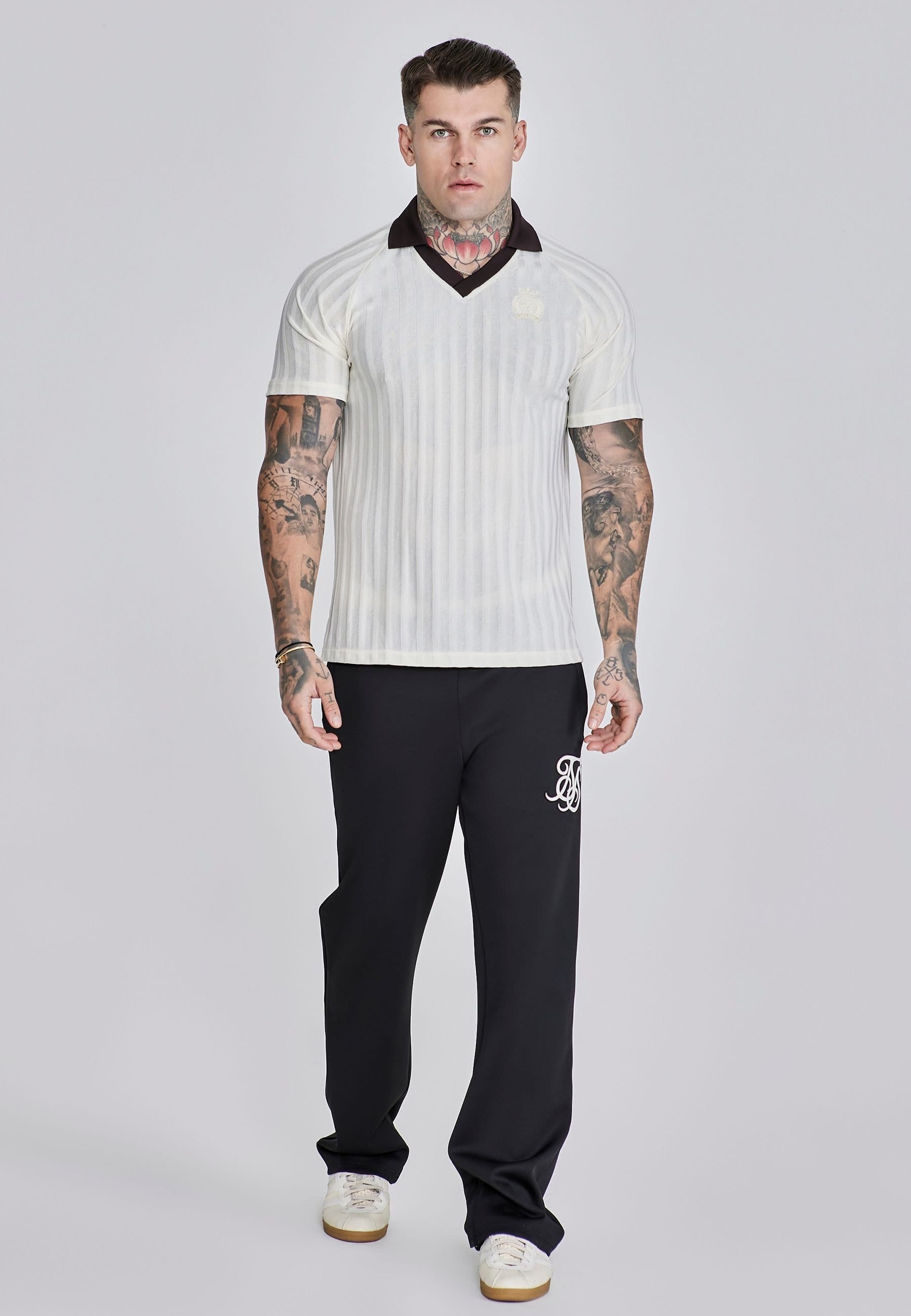 SikSilk SikSilk Men's Polo T-Shirt in Ecru - 4