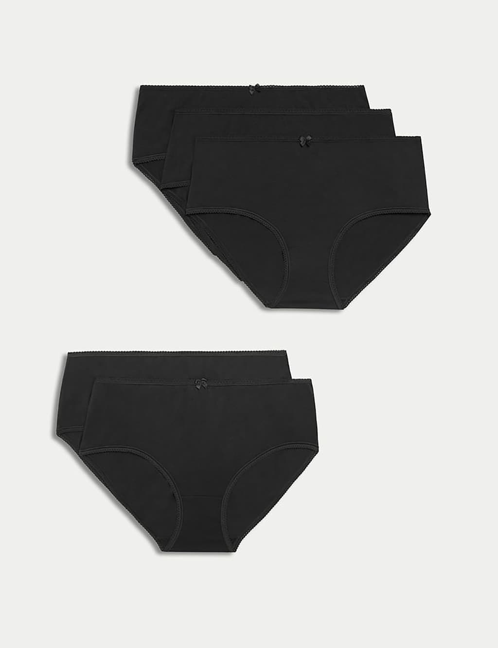 Marks & Spencer M&S 5pk Cotton Lycra® High Rise Shorts Black