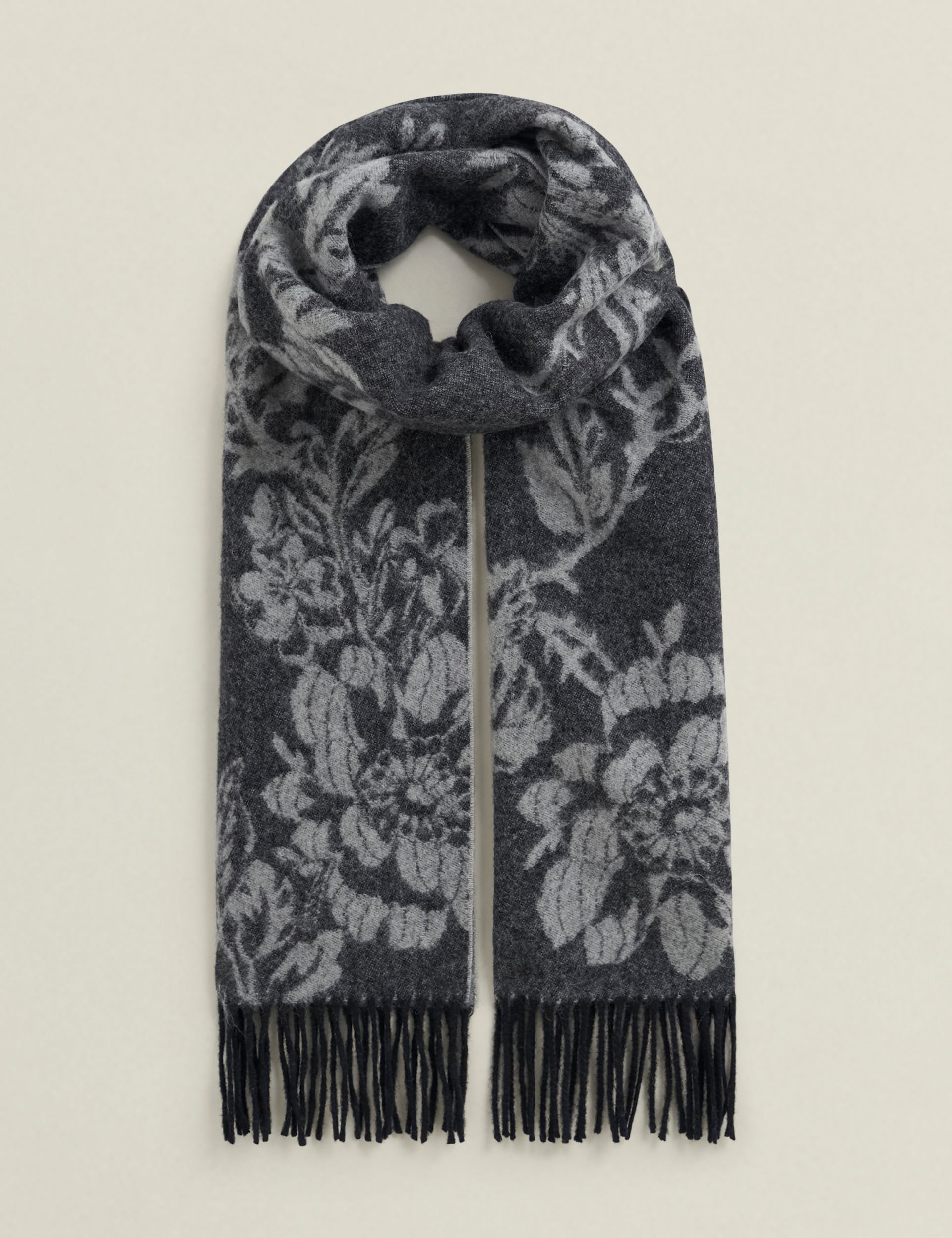 Hobbs London Hobbs London Women's Paula Wool Scarf in Charcoal - 2