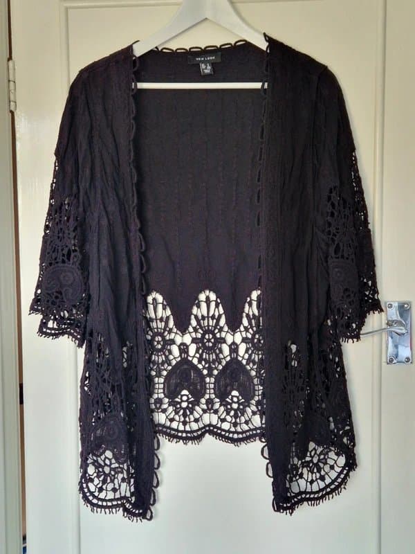 New Look New Look black crochet cover-up/ cardigan - Small